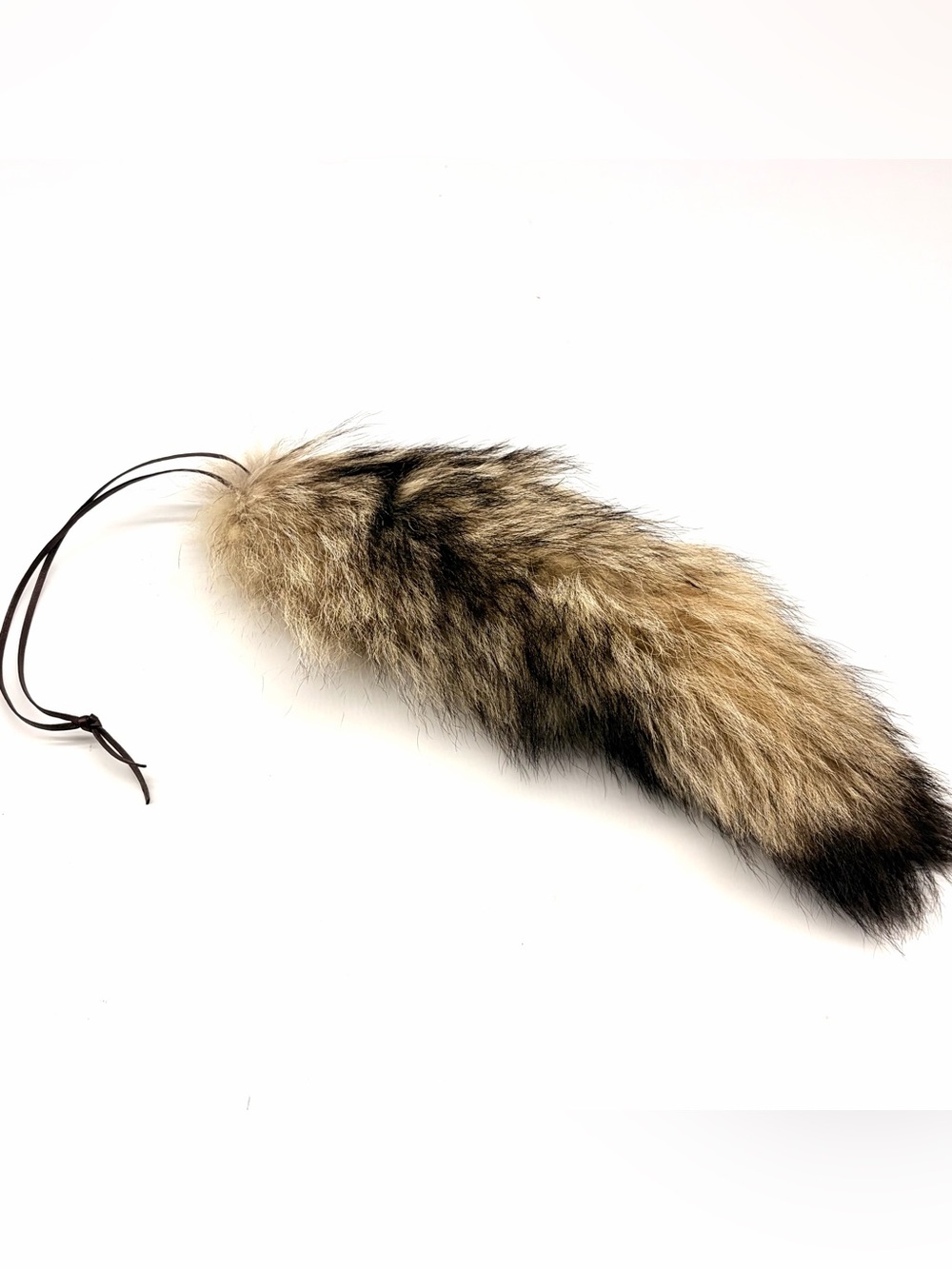 Authentic Natural Brown Fur Fox Tail Leather Hand Bag Charm